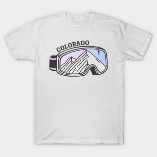 Sunset Mountain Ski Goggles | Colorado T-Shirt